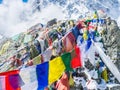 Himalaya mountain views on route to Everest Base Campst Base Camp in Nepal Royalty Free Stock Photo