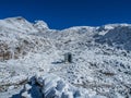 Himalaya mountain views on route to Everest Base Campst Base Camp in Nepal Royalty Free Stock Photo