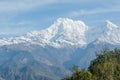 Beautiful Himalaya mountains landscape view right after sunrise