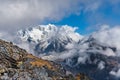 Beautiful Himalayan Landscape of Sele La Pass in Kanchenjunga Mountain, Nepal before Chairam Viilage Royalty Free Stock Photo