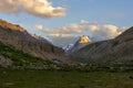 Beautiful Himalayan landscape of the setting sunlight