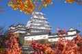 Beautiful himeji castal in the fall season, Japan