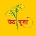 Hindi Typography - Happy Chhath Puja - Means Happy Chhath Prayer - An Indian Festival Banner