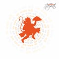 Hindi Typography - Jai Bajrang Bali - Means Wishing Lord Hanuman Royalty Free Stock Photo