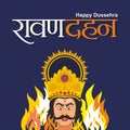 Hindi Typography - Ravan Dehan - Means Happy Dussehra - An Indian Festival