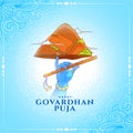 beautiful hindu festival govardhan puja greeting background design