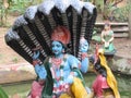 Beautiful hindu god vishnu and laxmi statue at the Temple area of puri dham Odisha