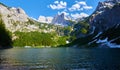 Beautiful Hinterer Gosausee lake landscape with Dachstein mountains in Austrian Alps. Salzkammergut region. Royalty Free Stock Photo