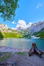 Beautiful Hinterer Gosausee lake landscape with Dachstein mountains in Austrian Alps. Salzkammergut region. Royalty Free Stock Photo