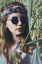 Beautiful hippie girl Royalty Free Stock Photo