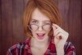 beautiful hipster woman winking at the camera Royalty Free Stock Photo