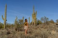 Gorgeous Hispanic Model Poses Topless In The Arizona Desert Royalty Free Stock Photo