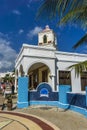 A beautiful Hispano caribbean building standing on la Estella at Cayo Santa Maria, Cuba
