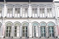 beautiful historic architecture, shophouses in chinatown, Singapore Royalty Free Stock Photo