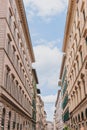 Beautiful and historic architecture of the streets of Florence in Italy