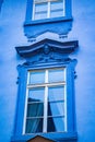 Beautiful historic blue building ornate facade PragueCzechia Royalty Free Stock Photo