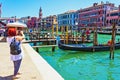 Picturesque landmarks view Canale Grande Venice Italy Royalty Free Stock Photo