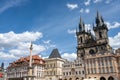 Beautiful historic buildings at the Old Town Square in Prague Royalty Free Stock Photo