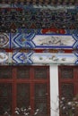 Beautiful and historic Chinese architecture charming blue sculpture