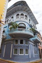 Beautiful historic house facade in casco viejo panama city Royalty Free Stock Photo