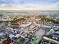 Beautiful historic market square at sunrise, Krakow, Poland Royalty Free Stock Photo