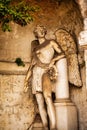 Beautiful historic orante sculpture in a museum in Italy