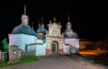 Night view with baroque Church of Assumption of Virgin Mary in Czech city Tabor