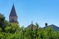 Beautiful historical old town Osor skyline over trees on Cres island