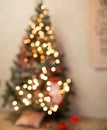 Beautiful holdiay decorated room with Christmas tree