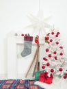 Beautiful holdiay decorated room with Christmas tree Royalty Free Stock Photo