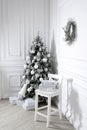 Beautiful holiday decorated room with Christmas tree Royalty Free Stock Photo