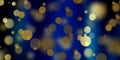 Holiday illumination and decoration concept - Christmas garland lights over dark blue background