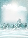 Beautiful holiday winter landscape background. Vector Royalty Free Stock Photo