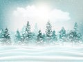 Beautiful holiday winter landscape background. Vector Royalty Free Stock Photo