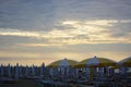 The sun sets on the now deserted beach Royalty Free Stock Photo