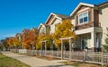 Beautiful Home Exterior design of residential fronts. Neighborhood new modern houses residential architecture Royalty Free Stock Photo