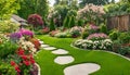 Beautiful home garden in full Royalty Free Stock Photo