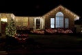 Beautiful home house christmas lights lighting Royalty Free Stock Photo