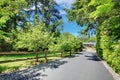 Beautiful home with private gates, long driveway and garden. Royalty Free Stock Photo