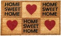 Beautiful Home sweet home peach color coir doormat with hearts