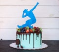 Beautiful homemade cake with a dancer figure