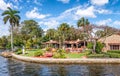 Beautiful homes along city canals, Fort Lauderdale, FL Royalty Free Stock Photo