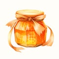 beautiful honey jam jar clipart illustration