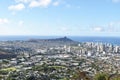 Honolulu City Overlook With Diamond Head In Oahu Hawaii Royalty Free Stock Photo