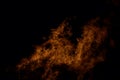 Beautiful hot burning tall flames from bonfire on dark winter background Royalty Free Stock Photo