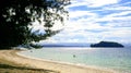 A beautiful, hot, sunny, tropic day on Kota Kinabalu beach in Sabah, Malaysia. Royalty Free Stock Photo