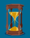 Beautiful hourglass on blue background