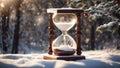 beautiful hourglass, winter background christmas creative bokeh