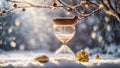 beautiful hourglass, winter background christmas creative bokeh christmas