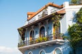 beautiful house facade, historic building exterior - Casco Viejo, Panama City, Royalty Free Stock Photo
